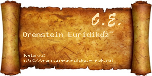 Orenstein Euridiké névjegykártya